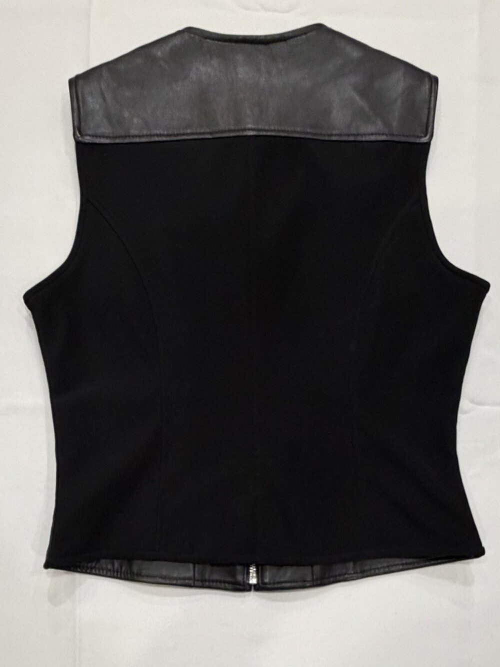 Saguaro Black Genuine Leather Zip Front Vest Size M